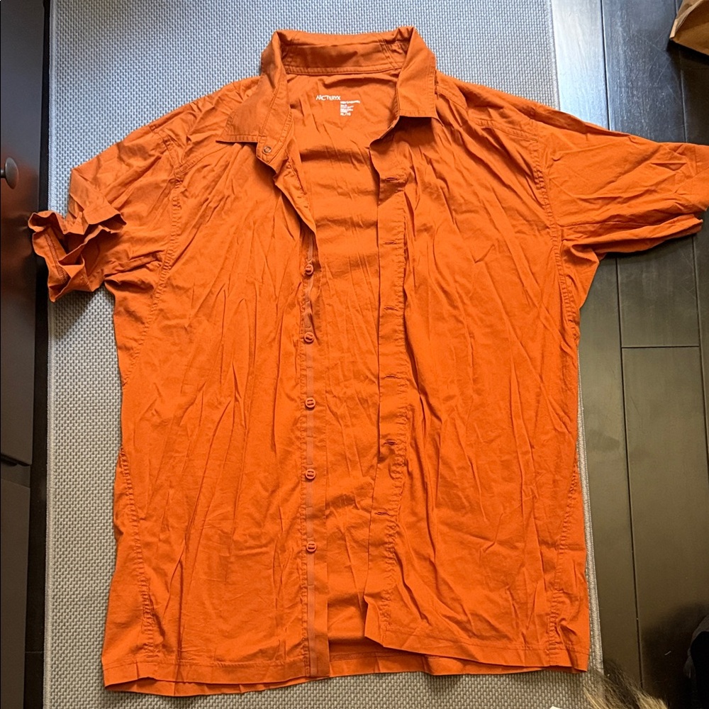 Arc'teryx Men's Casual Orange Button-Down Shirt